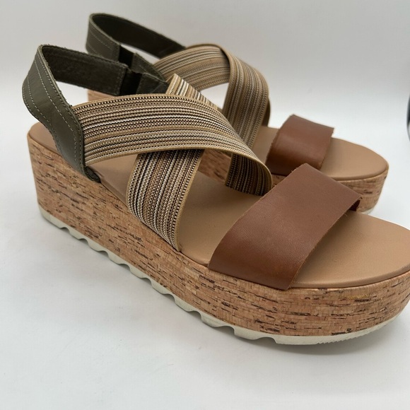 Sorel Cameron Platform Slingback Wedge Flatform Strappy Sandals Womens SIZE 10 - Picture 3 of 13
